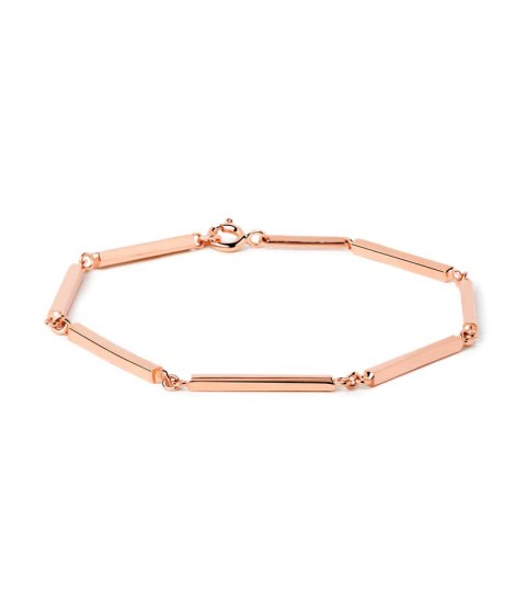  2023 new products last long 925 silver 18K gold plated bar connection chain unisex bracelet