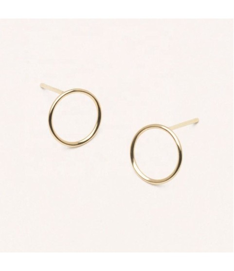  14k gold minimalist 925 sterling silver women jewelry top design circle stud earrings