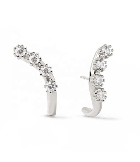  high quality goes with every looks jewelry high grade inspired zirconia glistening silver stud earring