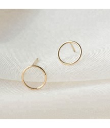  14k gold minimalist 925 sterling silver women jewelry top design circle stud earrings