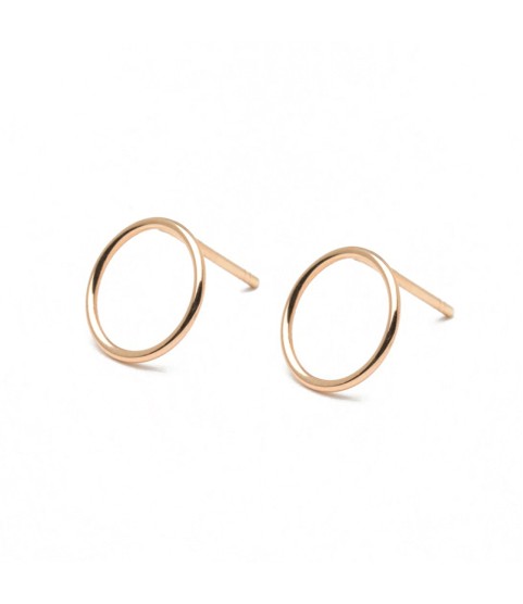  14k gold minimalist 925 sterling silver women jewelry top design circle stud earrings