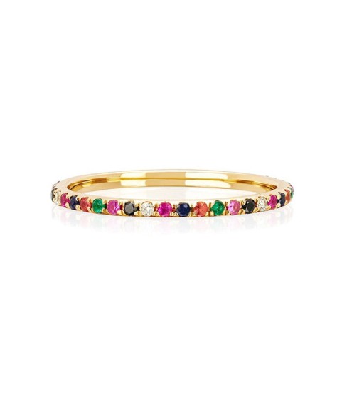  925 sterling silver plated gold jewelry rainbow fashion women rainbow band ring 2023 for woman