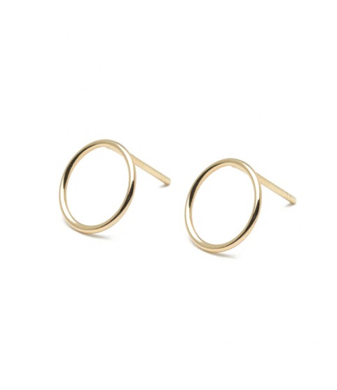  14k gold minimalist 925 sterling silver women jewelry top design circle stud earrings