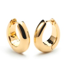  luxury jewelry 925 silver 18k gold oval chunky huggie large hoop earrings for women