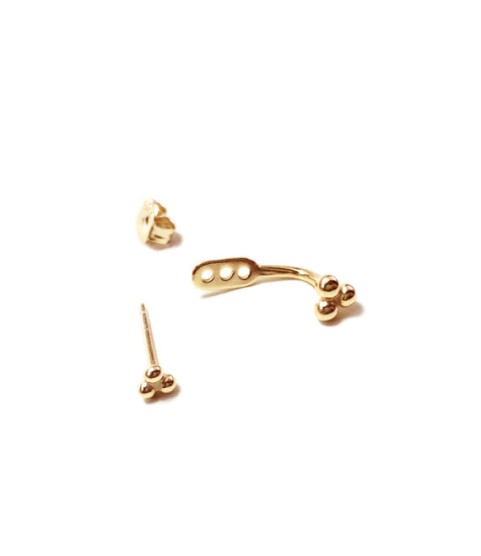  18k gold plated 925 silver Triangle jewelry mini dot stud minimalist jacket stud earrings 2023