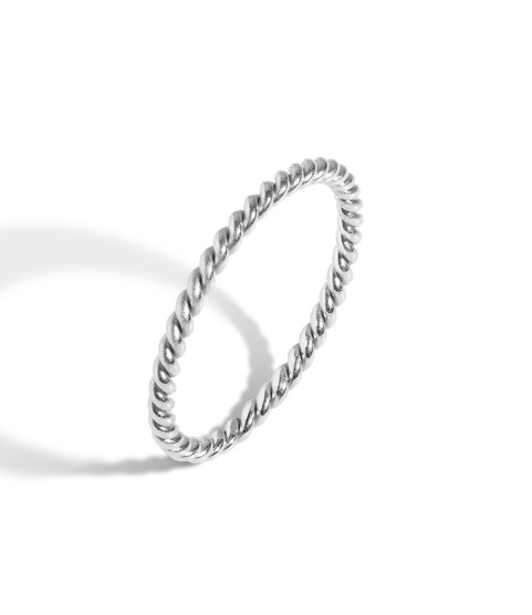  fashion jewellery 18k gold vermeil thin twisted rope band ring recycled sterling silver