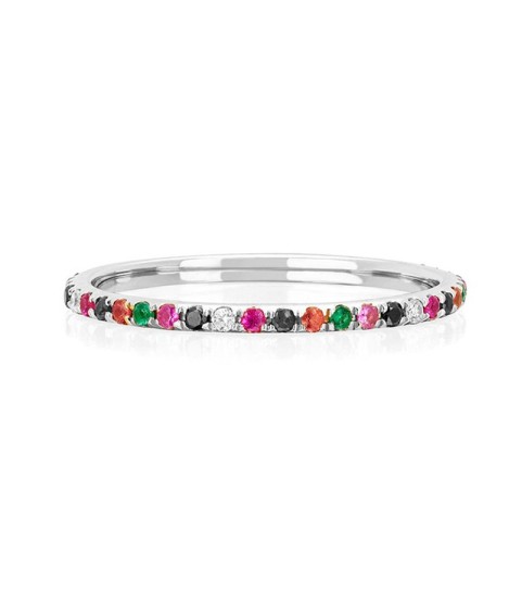  925 sterling silver plated gold jewelry rainbow fashion women rainbow band ring 2023 for woman