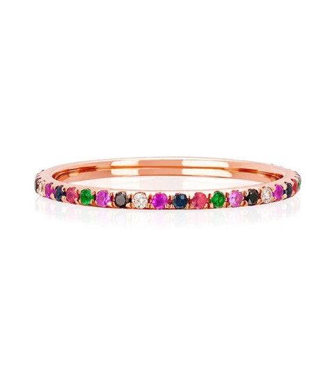  925 sterling silver plated gold jewelry rainbow fashion women rainbow band ring 2023 for woman