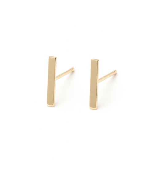 Top design minimalist jewelry 925 silver women bar stud earrings