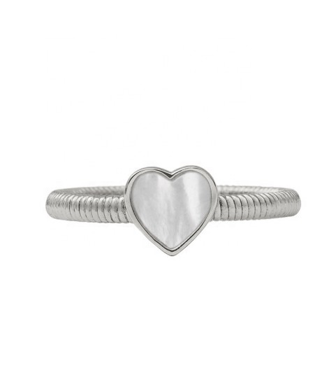  romantic design 925 sterling silver textured heart frame and rope band heart mother of pearl women rings