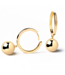  simple design 2022 vintage gold ball pendant huggie earring