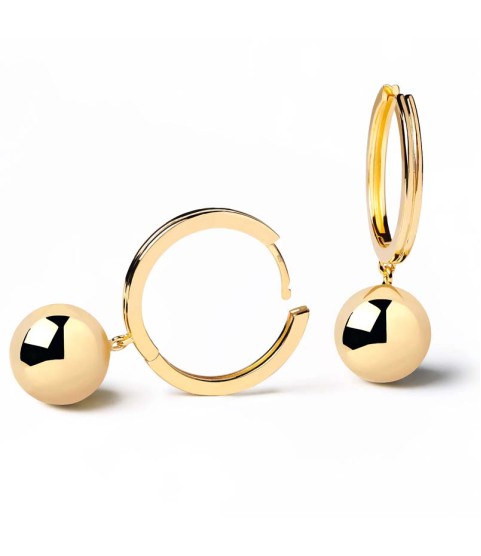  simple design 2022 vintage gold ball pendant huggie earring