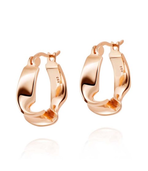  high quality 18k gold plated jewelry designer inspired jewelry 925 silver irregular wave hoop earrings