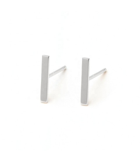 Top design minimalist jewelry 925 silver women bar stud earrings