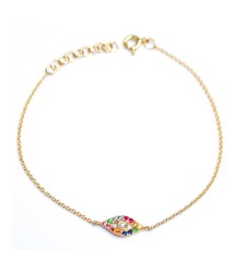    high quality 925 silver rainbow evil eye bracelet for women